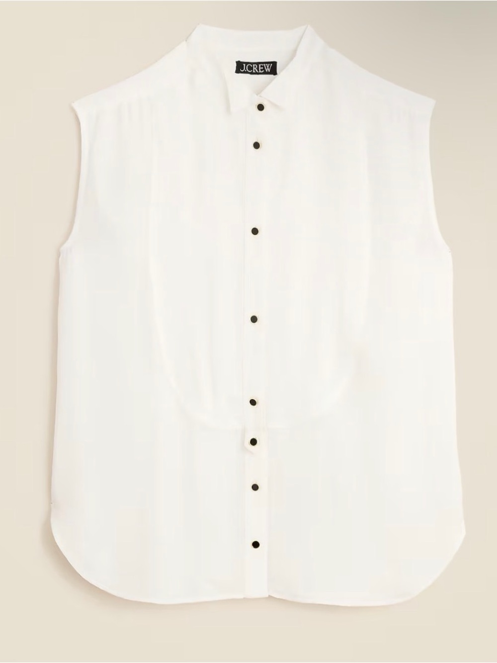 J. Crew Jules Tuxedo Top Sleeveless Oversized Ivory Black Sz. 6 $118 CQ191 NEW